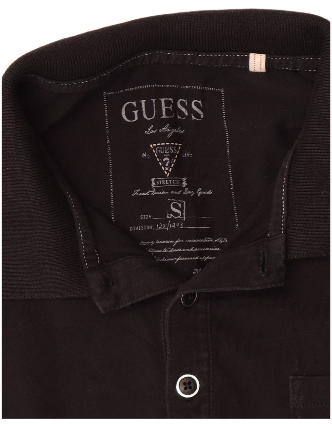 Tricou polo cu mânecă lungă Guess pentru bărbați, negru