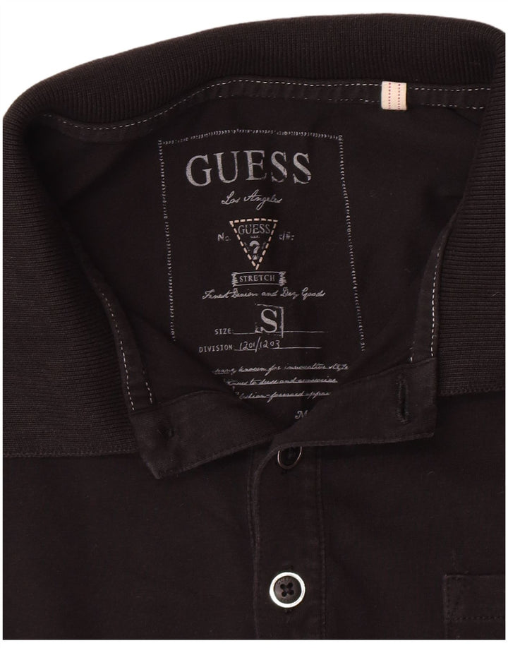 Tricou polo cu mânecă lungă Guess pentru bărbați, negru