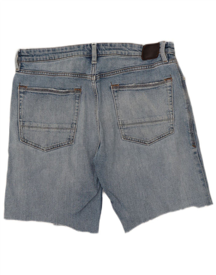 Pantaloni scurți din denim pentru bărbați Marks & Spencer W34, mare, albastru, bumbac