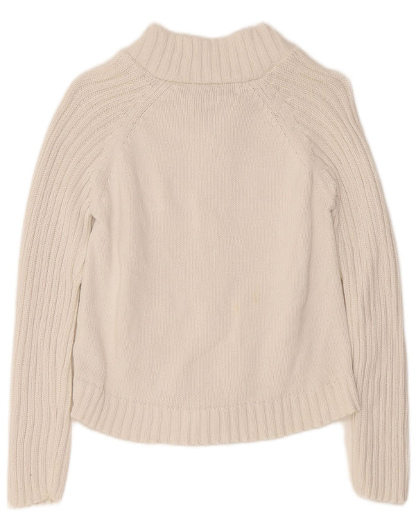 Pulover cardigan cu fermoar complet Zara pentru femei Trafaluc Crop UK 14 Large White