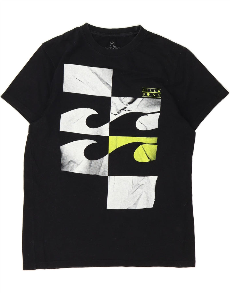 BILLABONG Mens Slim Fit Graphic T-Shirt Top Medium Black Cotton Vintage Billabong and Second-Hand Billabong from Messina Hembry 