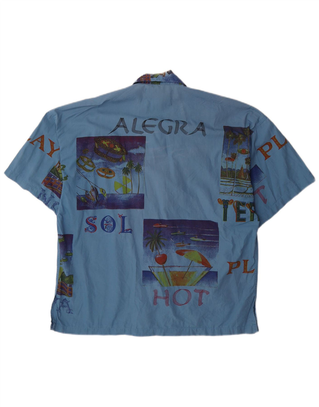 Cămașă cu mânecă scurtă pentru bărbați TERRANOVA, din bumbac mozaic albastru mediu