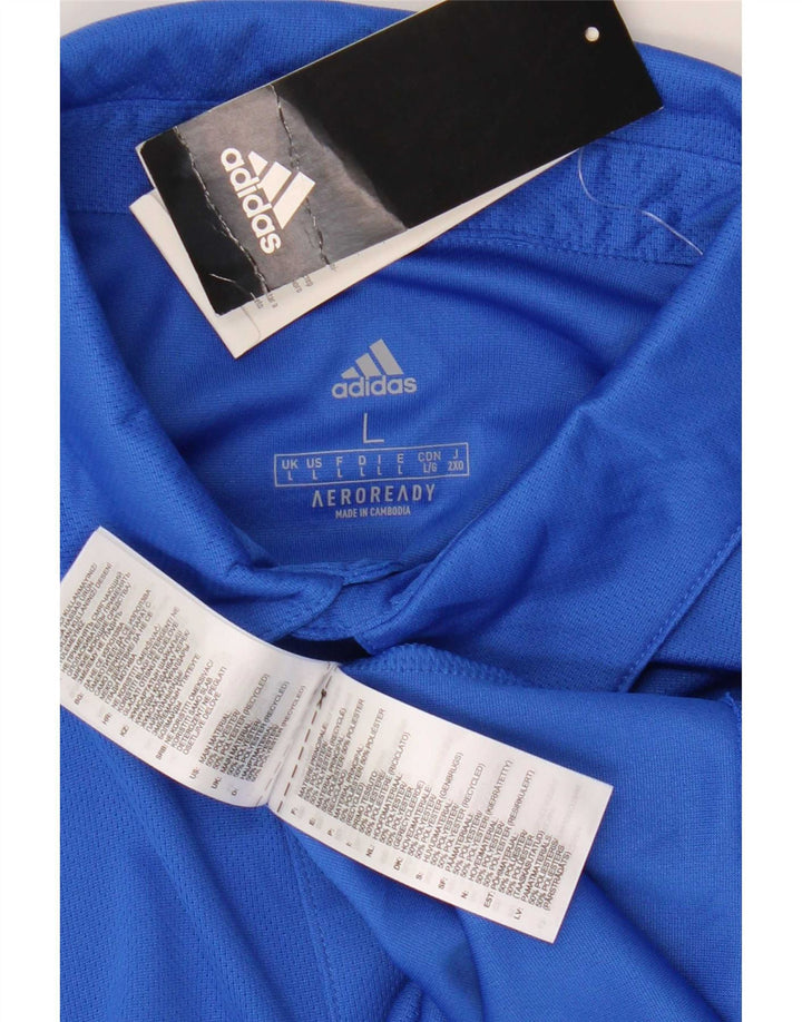 Tricou polo Adidas Aeroready pentru bărbați, mare, albastru, poliester
