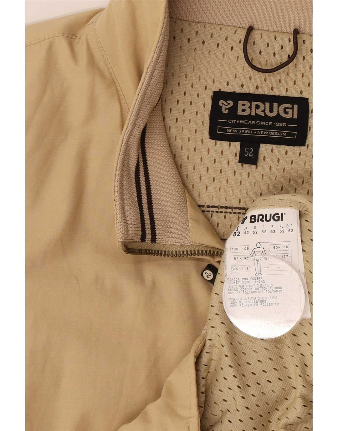 Bomber pentru bărbați Brugi UK 42 XL, bumbac, bej