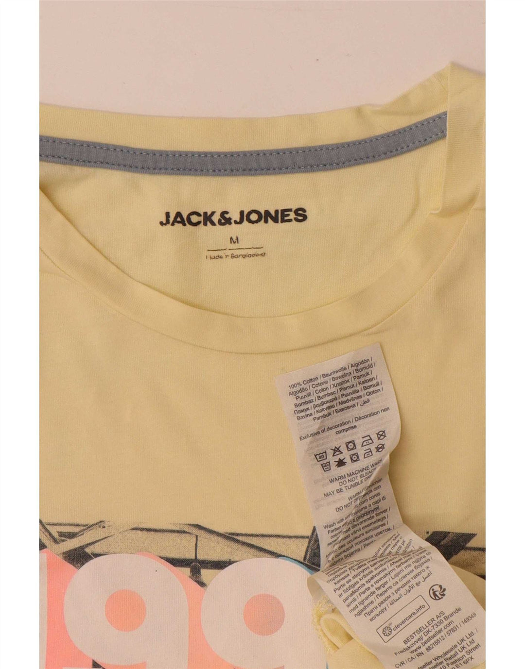Tricou grafic Jack & Jones pentru bărbați Top din bumbac galben mediu