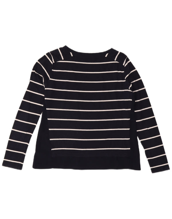 TOMMY HILFIGER Top pentru femei cu mânecă lungă UK 10 mic, bleumarin, bumbac cu dungi