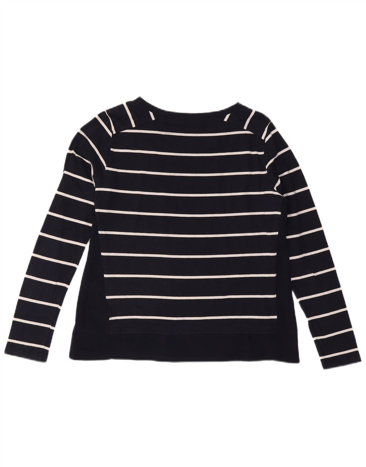 TOMMY HILFIGER Top pentru femei cu mânecă lungă UK 10 mic, bleumarin, bumbac cu dungi