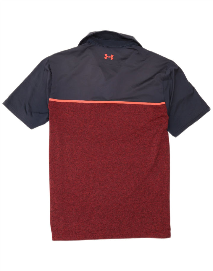 Cămașă polo Under Armour pentru bărbați, mare, din poliester color block, bordeaux