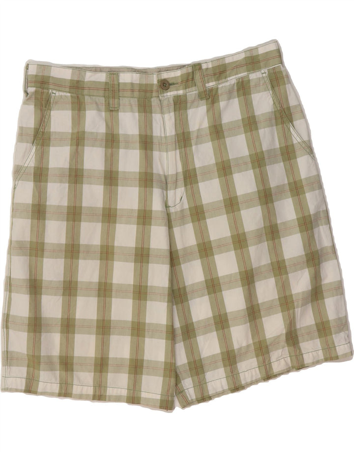 MOSSIMO Mens Chino Shorts W36 Large Green Check Cotton Vintage Mossimo and Second-Hand Mossimo from Messina Hembry 