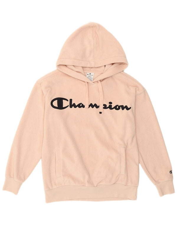 Pulover pentru femei Champion, supradimensionat, din fleece, cu glugă, UK 10, roz mic