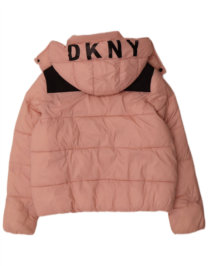 Jachetă căptușită cu grafică supradimensionată pentru femei Dkny UK 16, mare, roz Colorblock