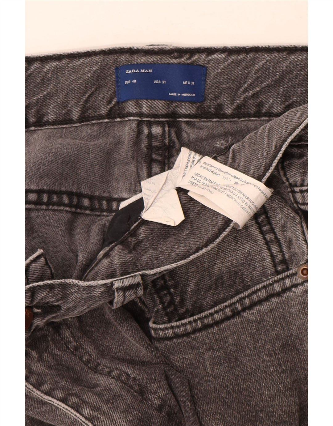 Blugi slim pentru bărbați ZARA EU 40 Medium W31 L29 Bumbac gri