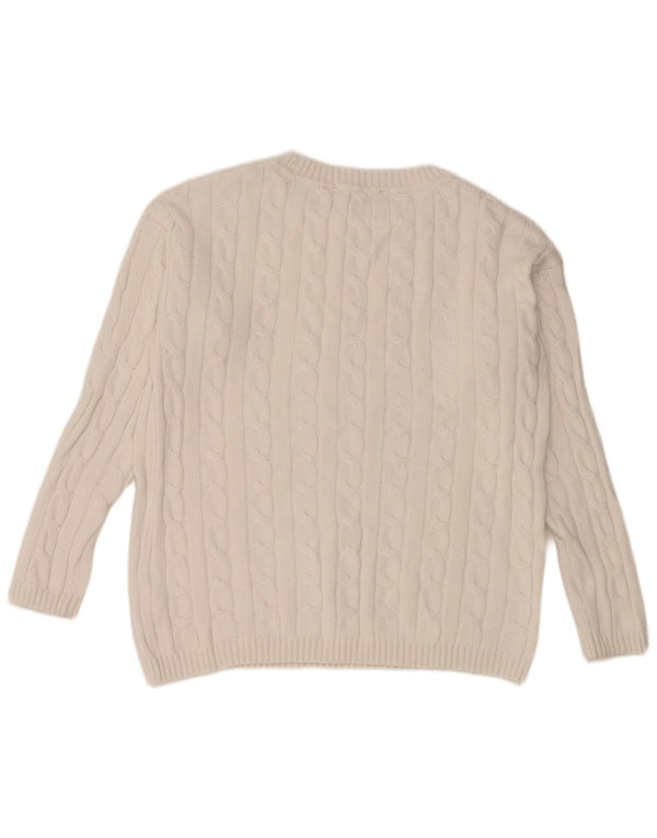 Crew Clothing Pulover pentru femei cu gât de barcă UK 12 Bumbac alb mediu