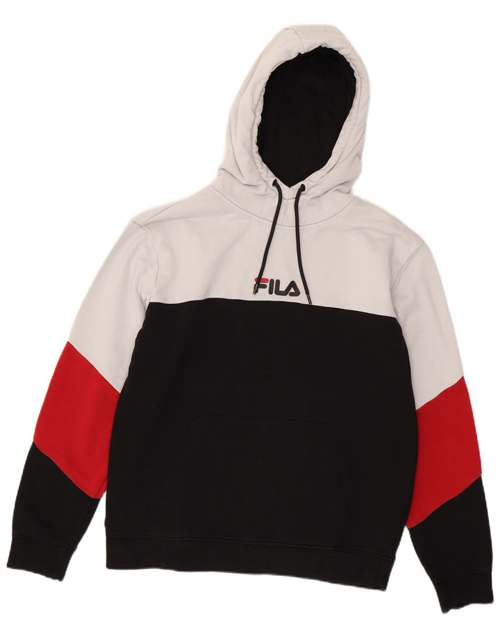 Pulover Fila pentru bărbați, bumbac color block, mediu negru
