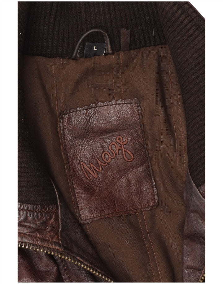 Jachetă de piele pentru bărbați MAZE UK 40, mare, maro, din piele