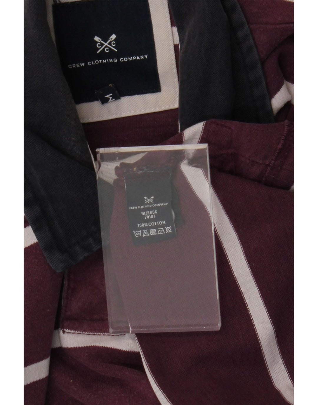 CREW CLOTHING Tricou polo rugby cu mânecă lungă pentru bărbați, în dungi violet mediu