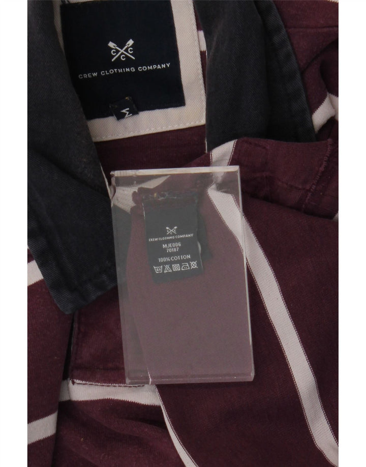 CREW CLOTHING Tricou polo rugby cu mânecă lungă pentru bărbați, în dungi violet mediu