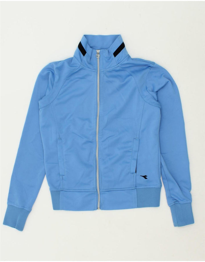 DIADORA Womens Tracksuit Top Jacket UK 10 Small Blue Polyester Vintage Diadora and Second-Hand Diadora from Messina Hembry 