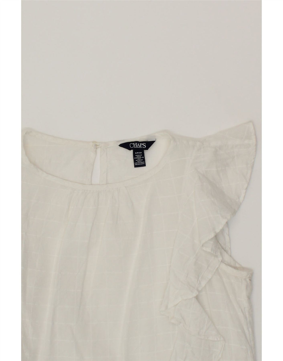 CHAPS Womens Blouse Top UK 14 Medium White Cotton Vintage Chaps and Second-Hand Chaps from Messina Hembry 