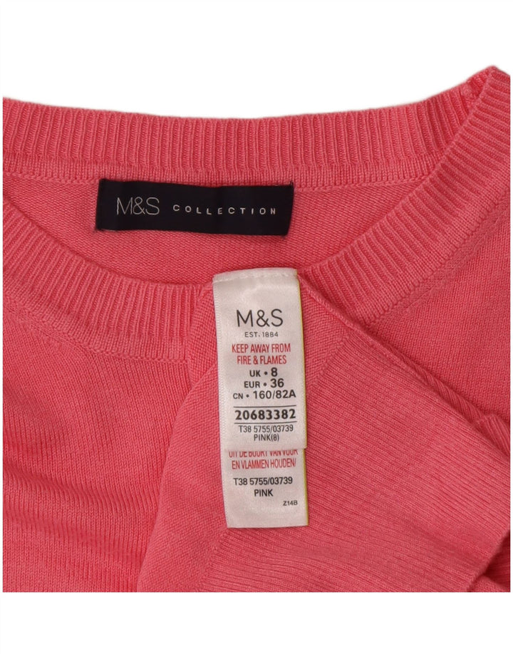 Pulover pentru femei Marks & Spencer, cu gât de barcă, UK 8, mic, roz