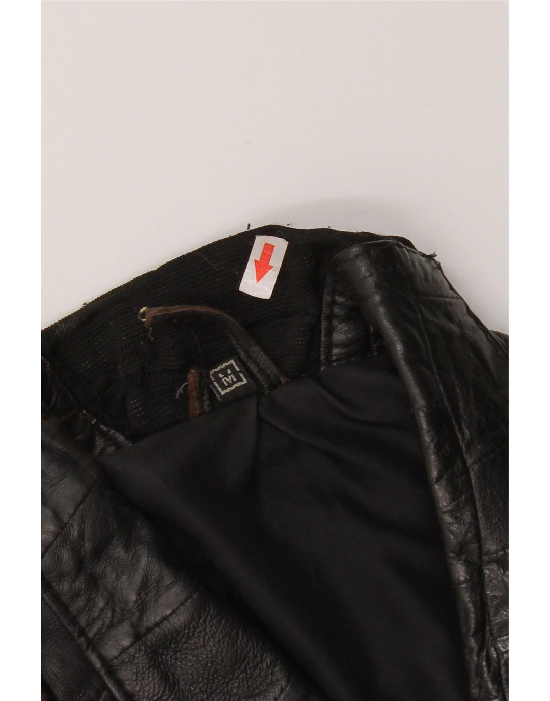Jachetă Bomber din piele vintage pentru femei UK 12 Piele neagră medie