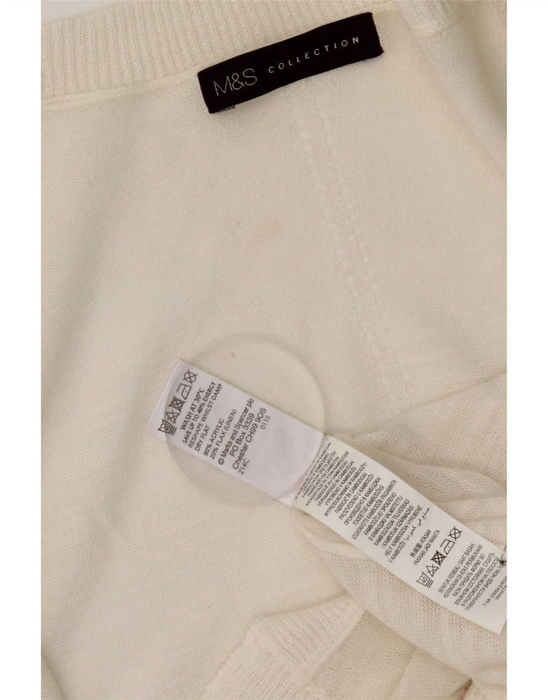 Pulover cardigan deschis pentru femei Marks & Spencer UK 14 Medium White