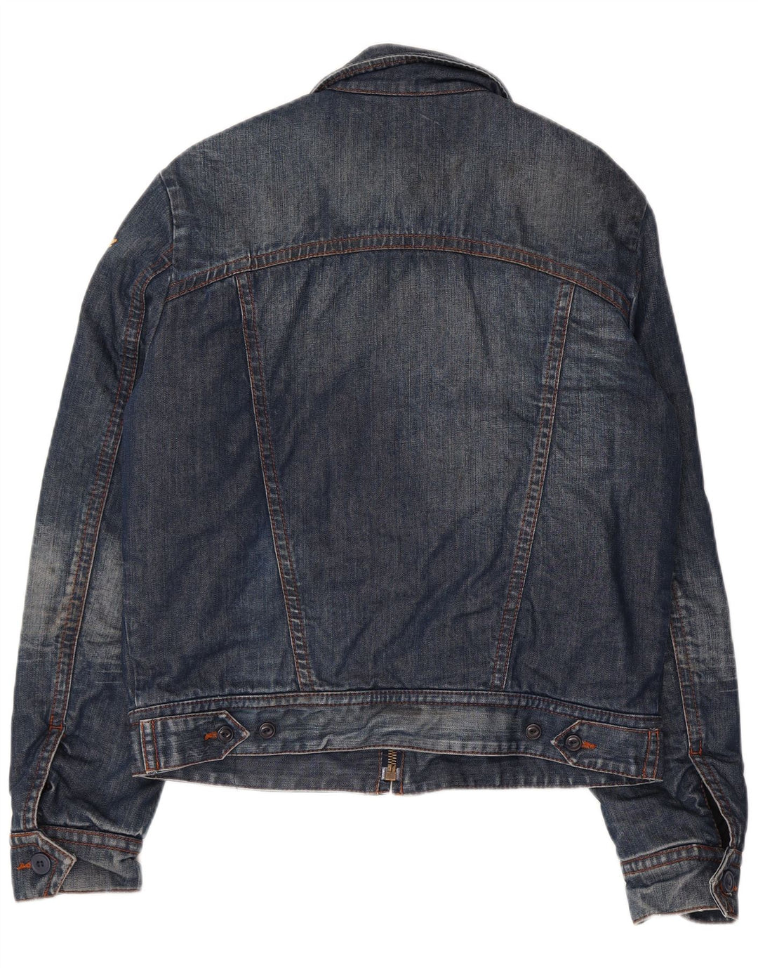 REPLAY Womens Denim Jacket UK 16 Large Navy Blue Cotton