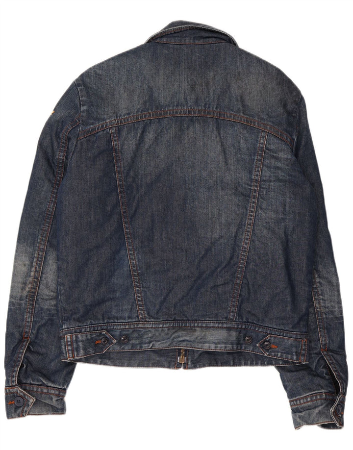 REPLAY Womens Denim Jacket UK 16 Large Navy Blue Cotton