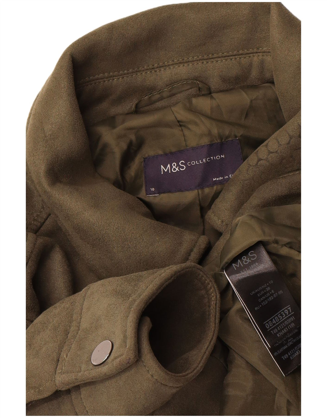 Geacă bomber pentru femei Marks & Spencer UK 10 Small Kaki Poliester