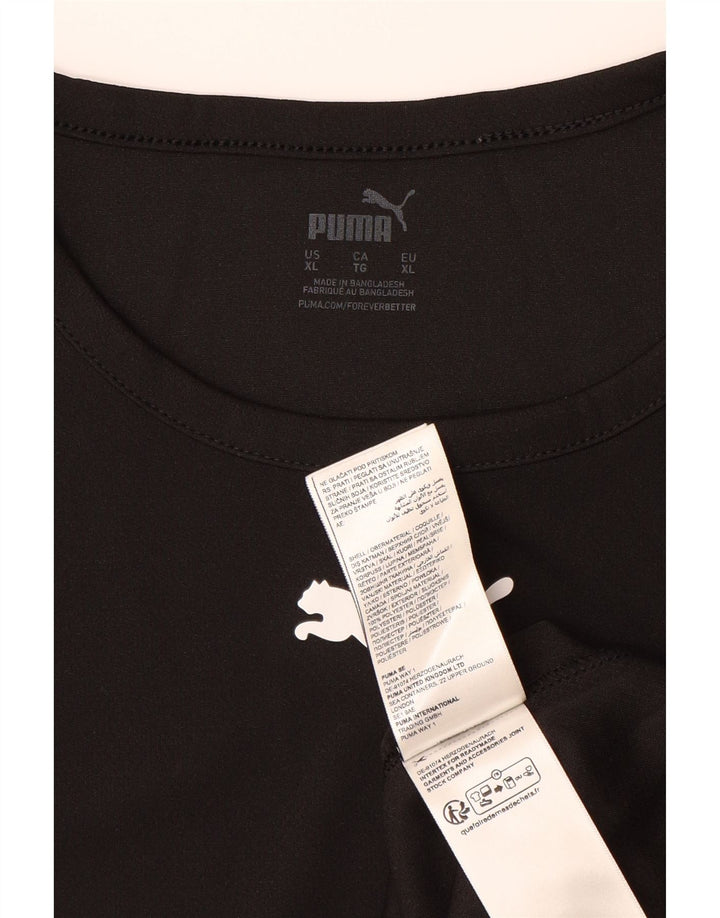 PUMA Mens T-Shirt Top XL Black Polyester Vintage Puma and Second-Hand Puma from Messina Hembry 