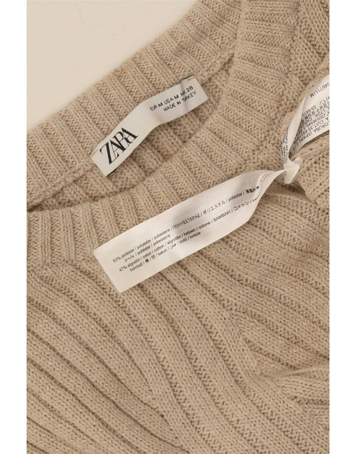 Vestă supradimensionată pentru femei Zara UK 14 bumbac gri mediu