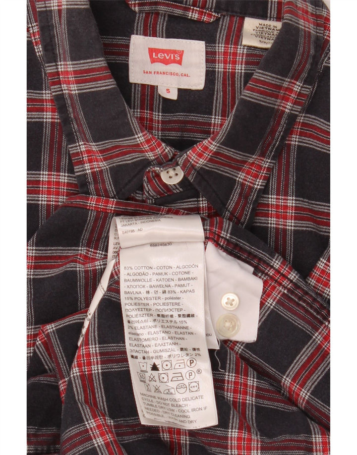 Cămașă pentru bărbați Levi's, mică, din bumbac cu carouri bleumarin