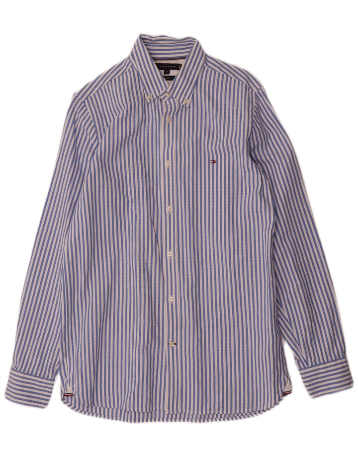 Cămașă Slim Fit Tommy Hilfiger pentru bărbați, bumbac cu dungi albastre medii