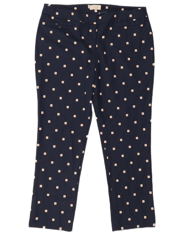 Pantaloni casual drepti Hobbs pentru femei UK 14 mare W34 L27 bleumarin cu pete