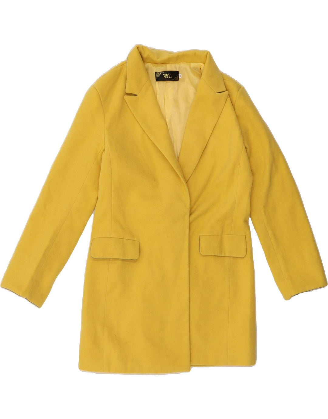 VINTAGE Womens Longline Open Blazer Jacket UK 20 2XL Yellow Vintage Vintage and Second-Hand Vintage from Messina Hembry 
