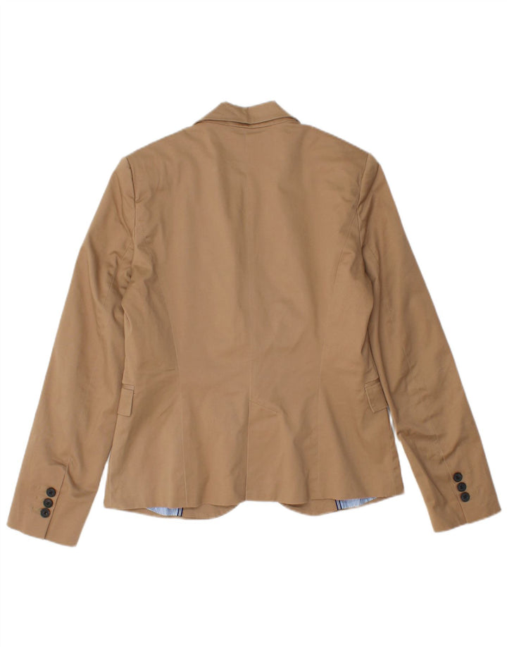 Blazer pentru femei ZARA, cu 1 nasture, UK 14, mare, maro, bumbac