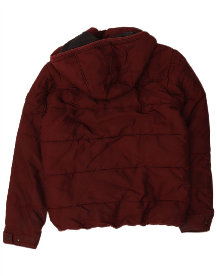Jack & Jones Jachetă căptușită cu glugă pentru bărbați UK 36 Poliester burgundă mic