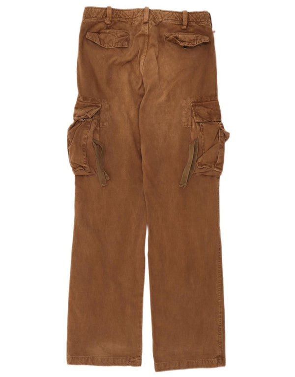 Pantaloni cargo drepți pentru bărbați Oviesse IT 48 Medium W34 L34 maro cu dungi