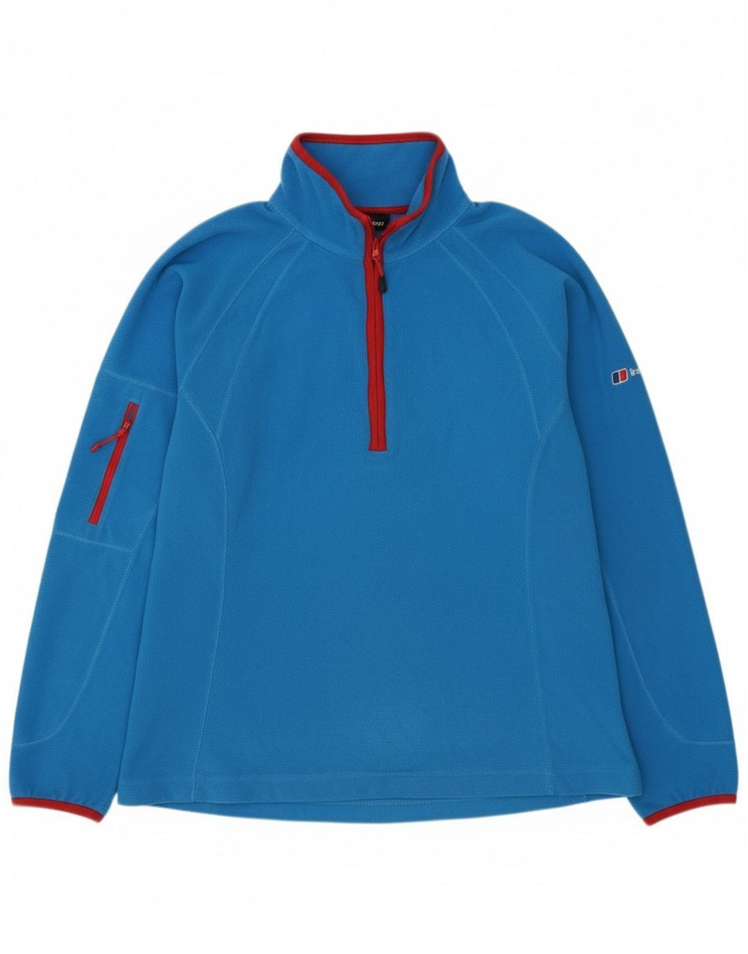 Jumper pentru femei Berghaus, cu fermoar și gât, din lână UK 14, mare, albastru
