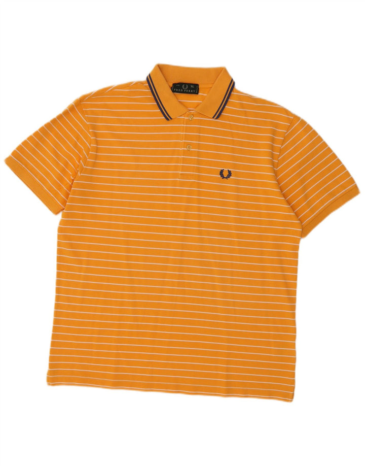 Cămașă polo pentru bărbați Fred Perry XL, bumbac cu dungi portocalii