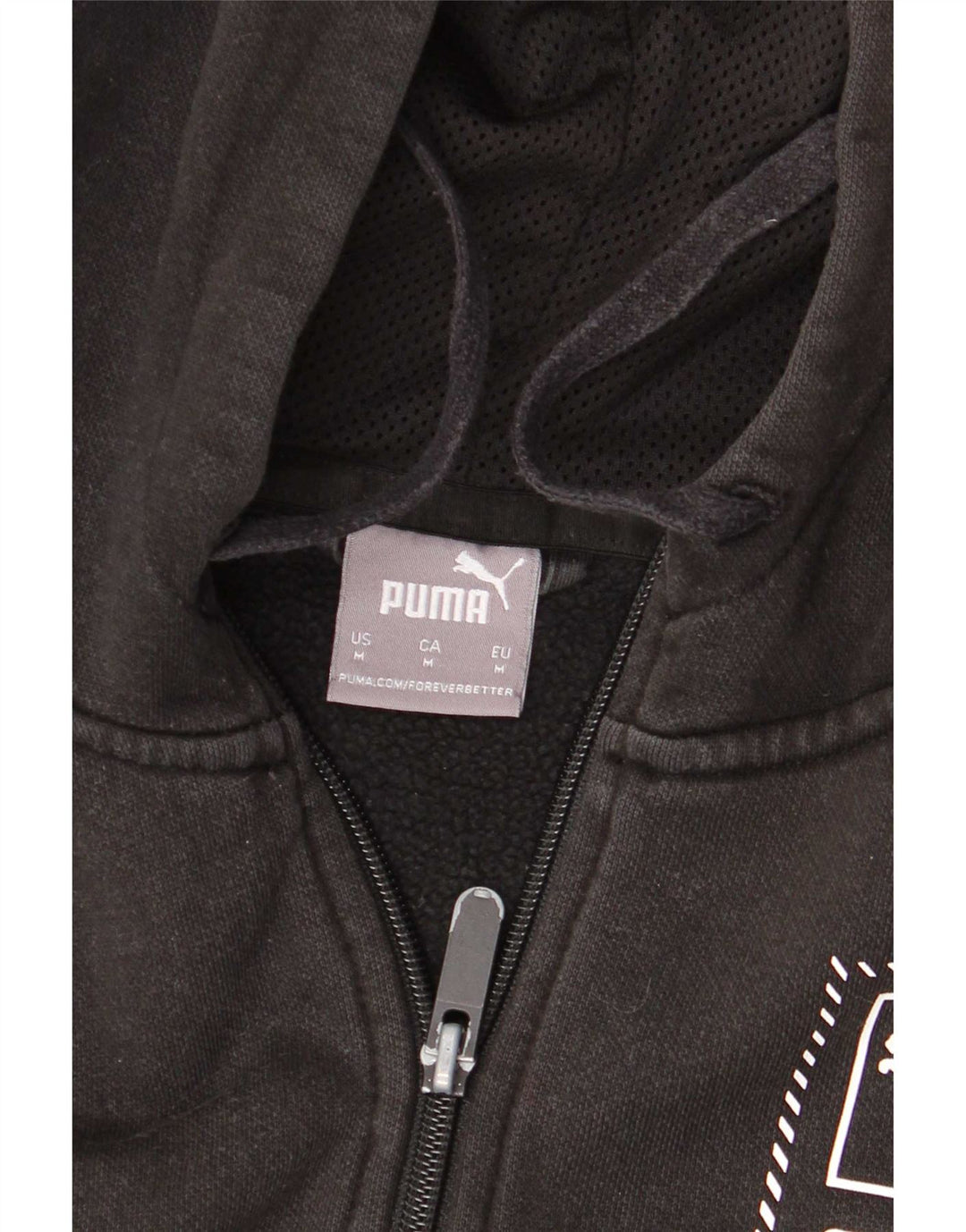 Pulover Puma Graphic Zip pentru bărbați, bumbac mediu negru