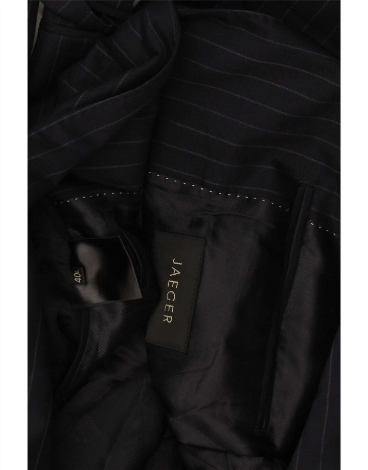 Jaeger pentru bărbați 2 butoane Blazer Jacket UK 40 mare bleumarin cu dungi