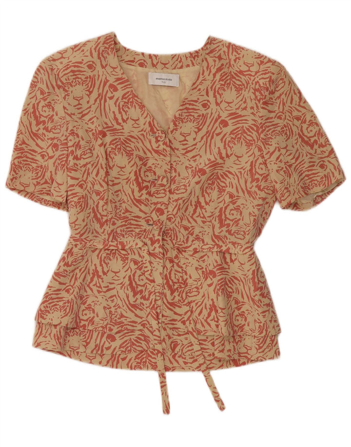 MARCO TESTA Jachetă Blazer pentru Damă cu 3 Nasturi IT 42 Medium Bej Animal Print