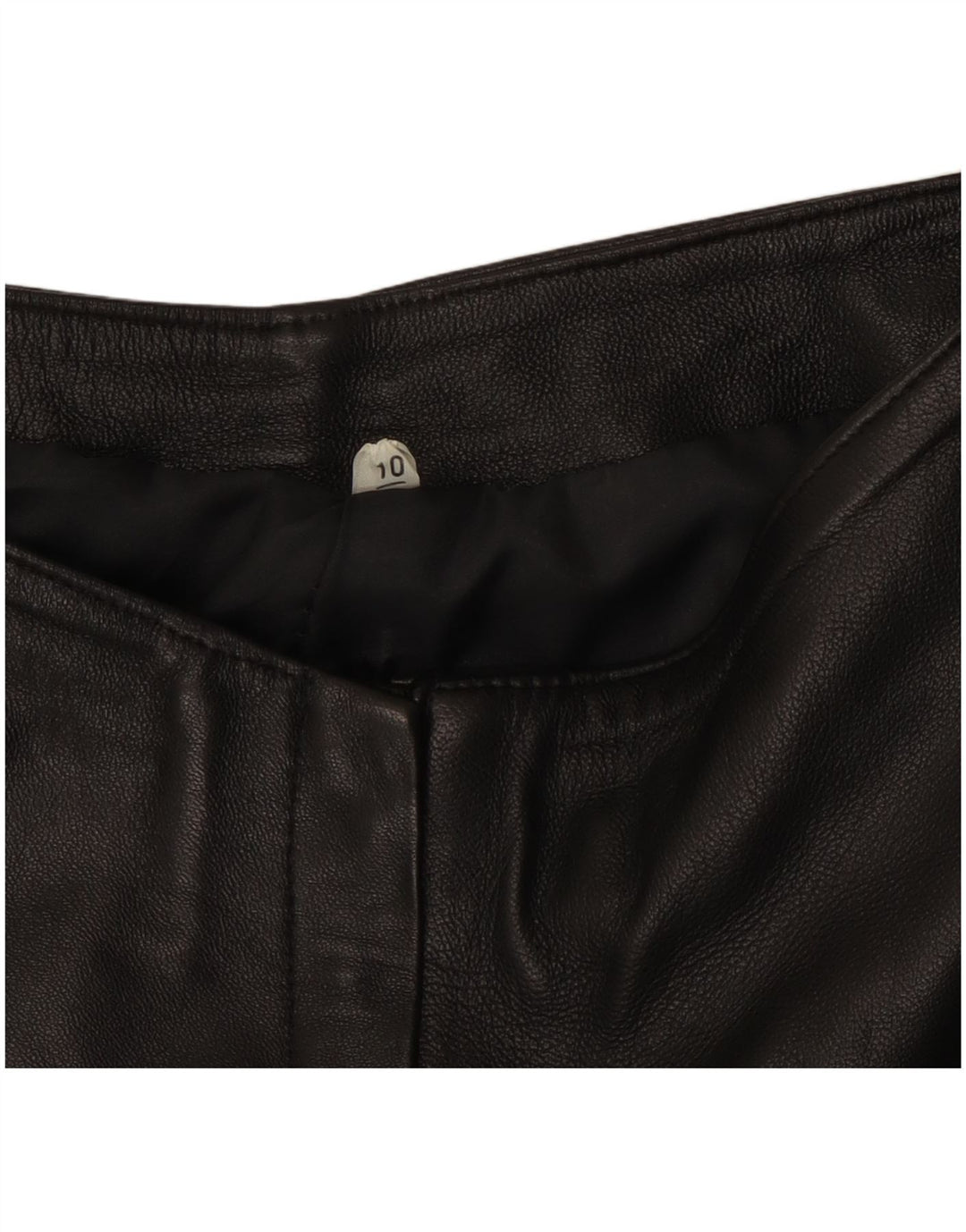 VINTAGE Pantaloni de piele pentru femei UK 10 Small W27 L31 Black