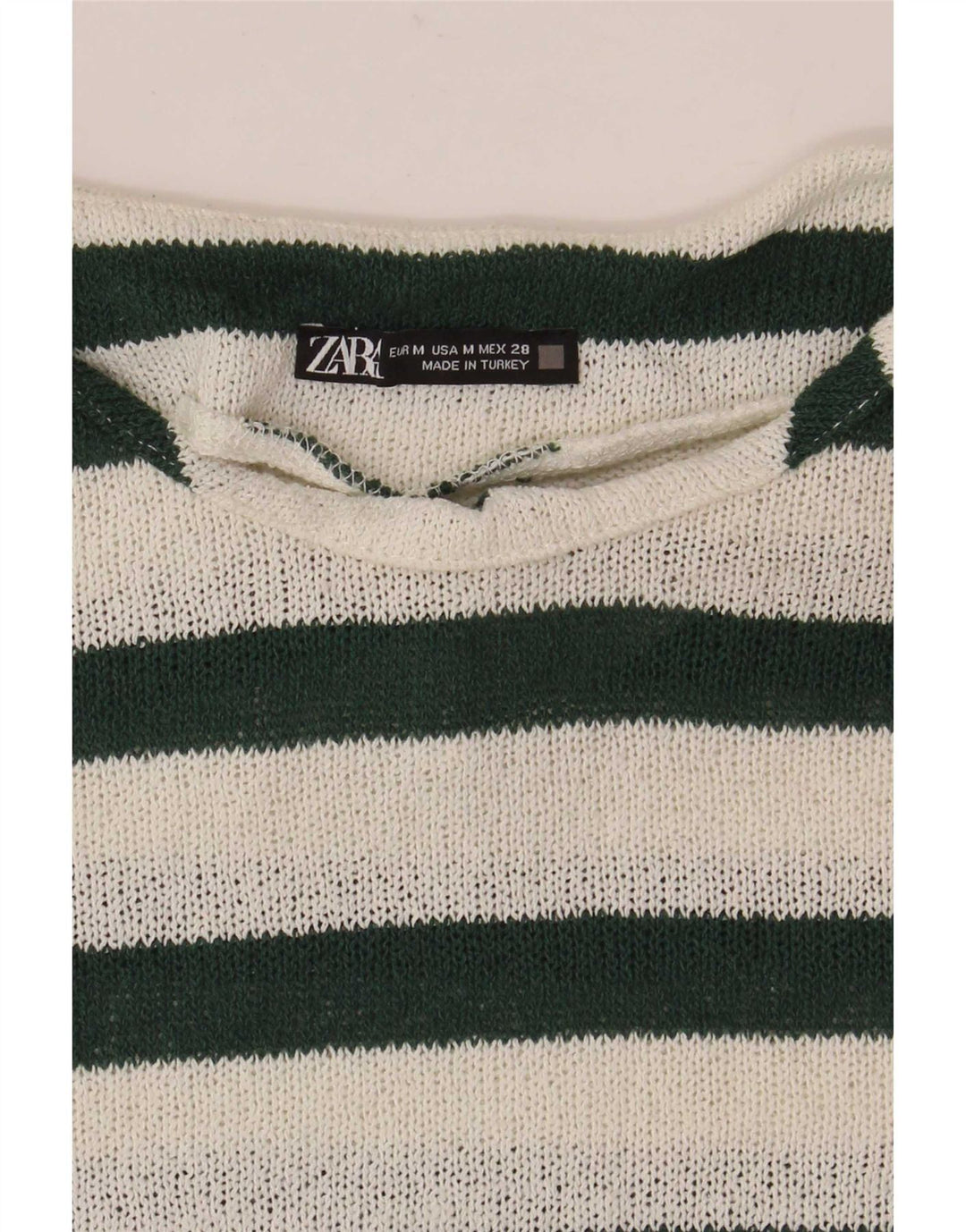 Top tricou pentru femei Zara UK 14 Medium White Striped
