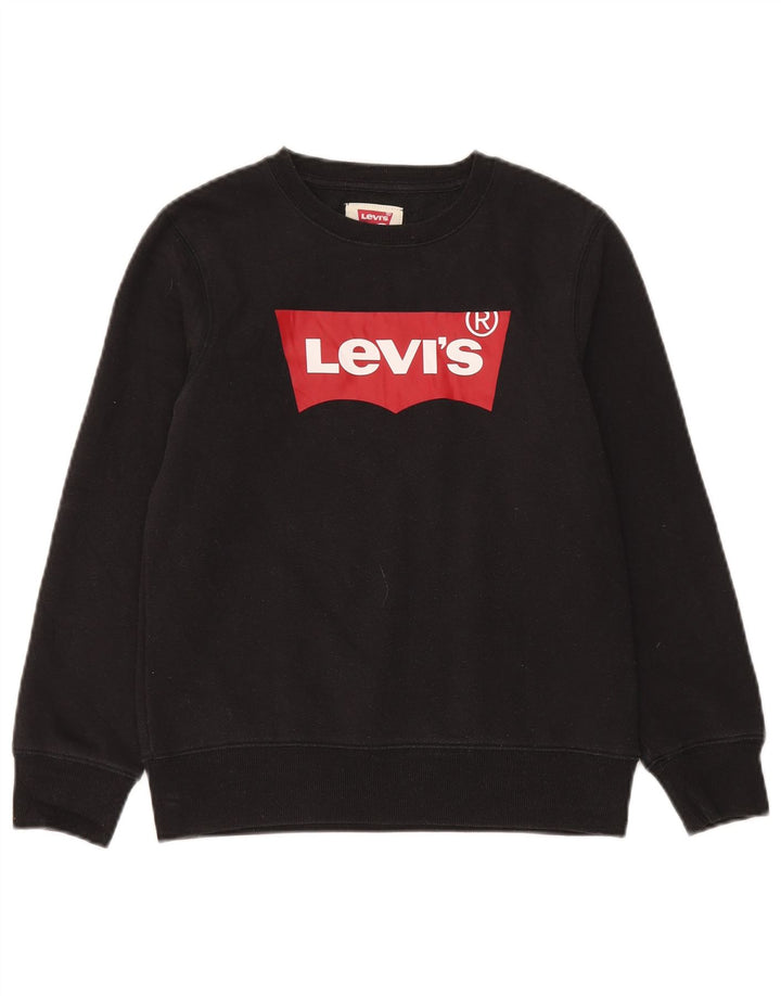 Pulover cu grafică Levi's pentru băieți, 11-12 ani, bumbac negru
