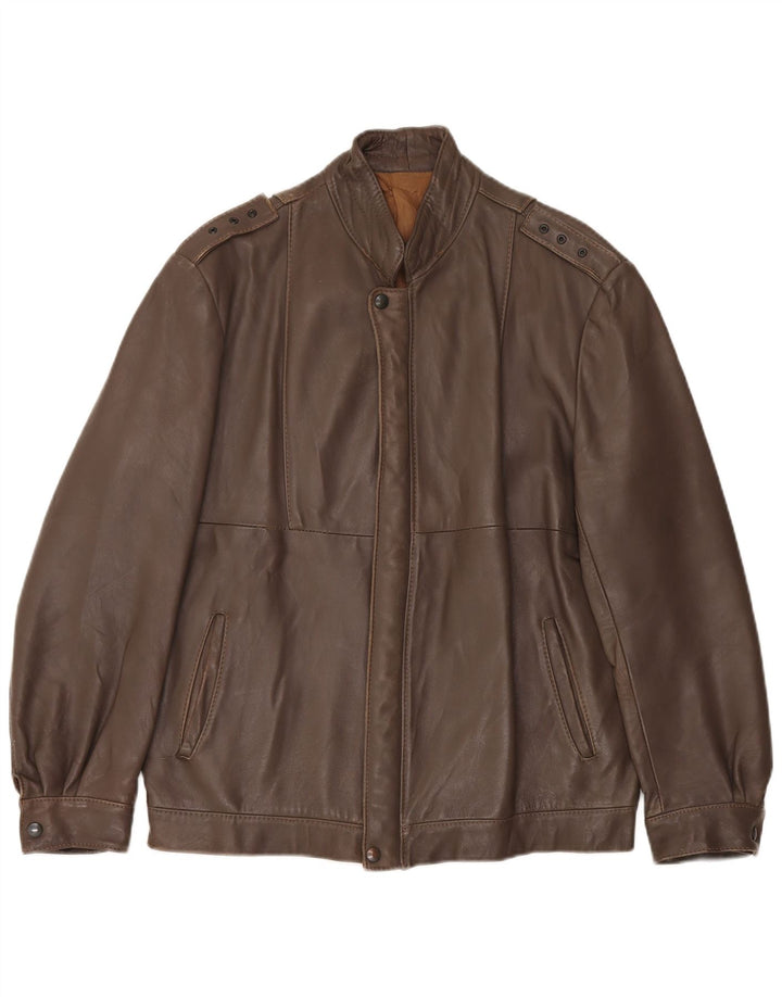 Jachetă militară din piele vintage pentru bărbați IT 52 XL maro