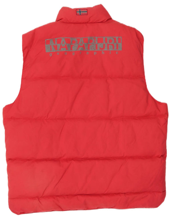 Gilet Napapijri Geographic Graphic pentru bărbați, UK 44 2XL, nailon roșu