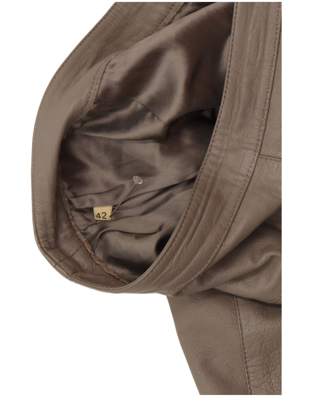 Fusta din piele pentru femei VINTAGE IT 42 Medium W28 Gri