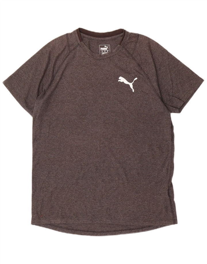 Tricou grafic PUMA pentru bărbați Top din bumbac cu pete gri mediu